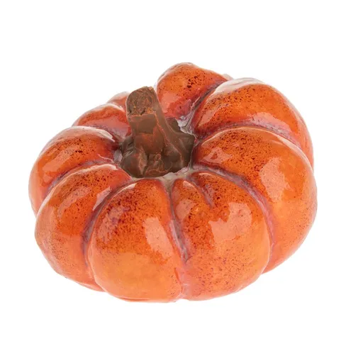 Podzimní keramická dýně, 10 x 7 cm, oranžová