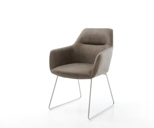 Jídelní židle Pejo-Flex taupe vintage tenká podnož nerezová