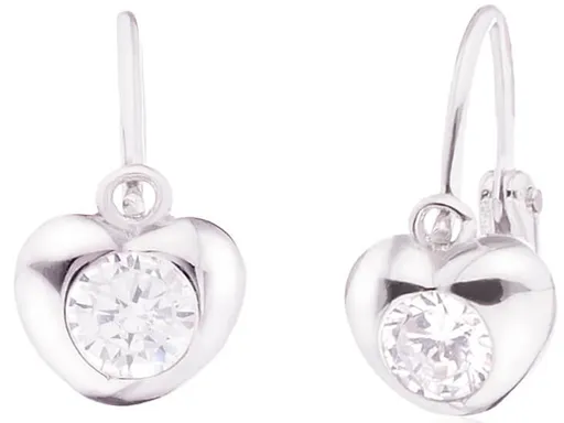 JVD Dětské stříbrné náušnice srdíčka SVLE0226XD5BI00
