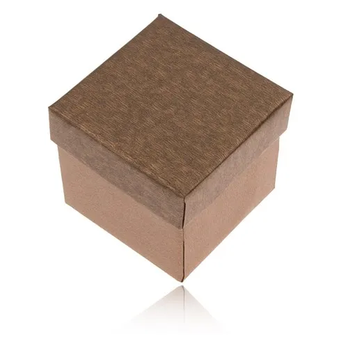 Matná krabička na prsten, náušnice a přívěsek v bronzovém odstínu