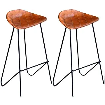 Barové židle 2 ks černé a hnědé pravá kůže, 243305 (243305)