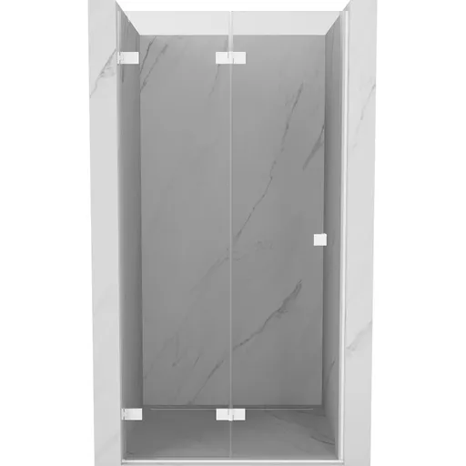 MEXEN/S Lunar-F skládací sprchové dveře levé 85, transparent, bílá 836-085-000-20-00-L