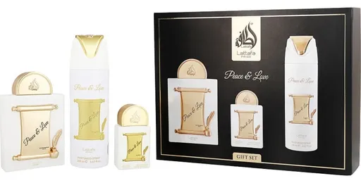 Lattafa Peace & Love - EDP 100 ml + EDP 20 ml + deodorant ve spreji 200 ml