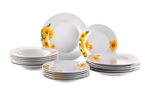 Sada jídelní BANQUET Sunny - rozbaleno - JEN 4x dezertní talíře, 6x hlubokých talířů, 3x velké talíř