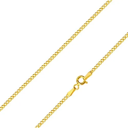 Zlatý řetízek 585 - sériově pospojovaná oválná očka, lesklý povrch, 450 mm