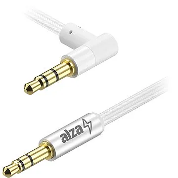 AlzaPower 90Core Audio 3.5mm Jack (M) to 3.5mm Jack 90° (M) 0.5m bílý (APW-CBA3JM905W)