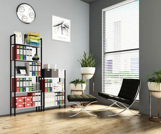 Kancelářská police VCM „Flakos“ se 3 přihrádkami, bílá