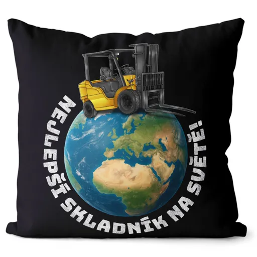 Polštář Nejlepší skladník – ještěrka (Velikost: 55 x 55 cm)