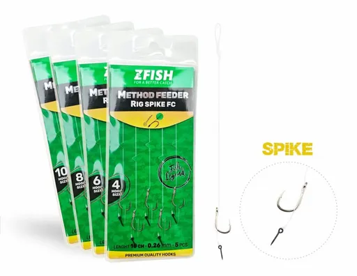 Zfish Návazec Method Feeder Rig Spike FC 5ks - vel.10,Zfish Návazec Method Feeder Rig Spike FC 5ks - vel.10