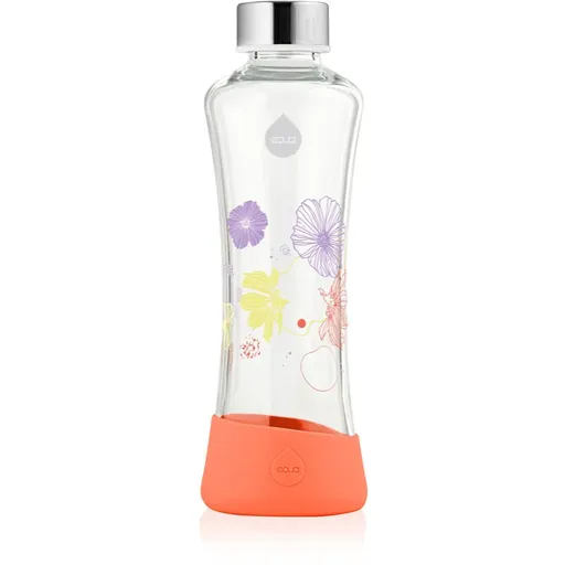 Equa FlowerHead skleněná láhev na vodu Poppy 550 ml