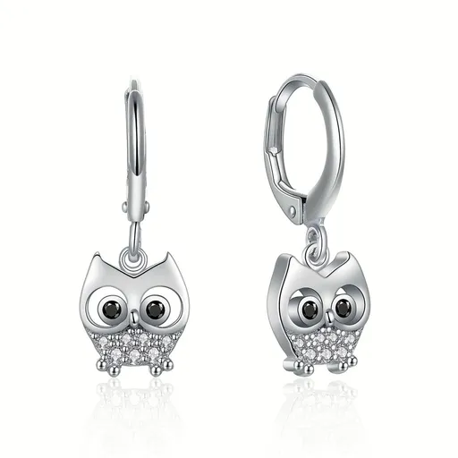 MOISS Něžné kruhové náušnice s přívěsky Sova E0002888
