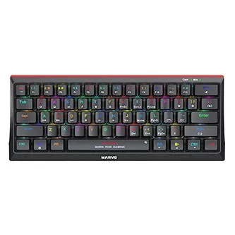 Marvo KG962G EN - R, klávesnice US, herní, mechanická typ drátová (USB), černá, RGB, červené spínače