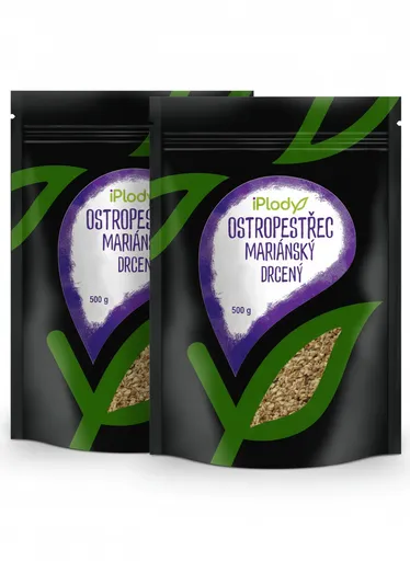 iPlody Ostropestřec mariánský, jemně drcený 2x 500 g, výhodné balení