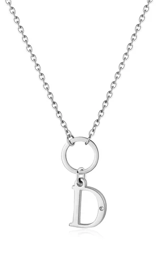 S'Agapõ Dámský ocelový náhrdelník s písmenem D Happy SHAC68