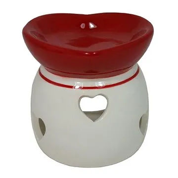 Aroma lampa keramická červenobílá Srdce (9000415)