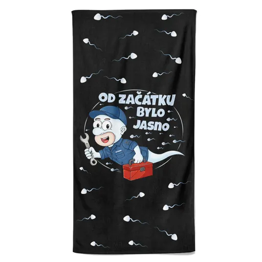 Osuška Automechanikova spermie (Velikost osušky: 70x140cm)