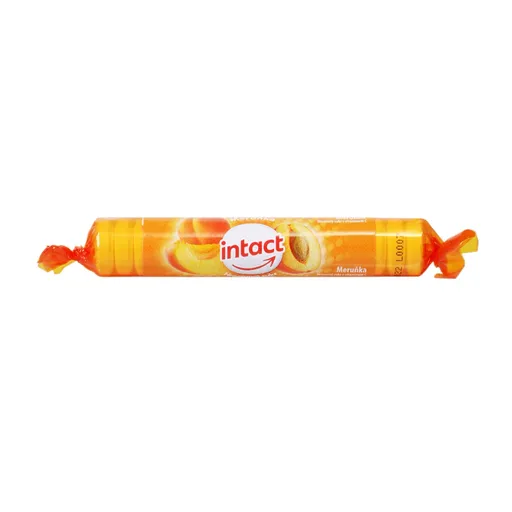 Intact Hroznový cukr s vitaminem C meruňka rolička 40 g