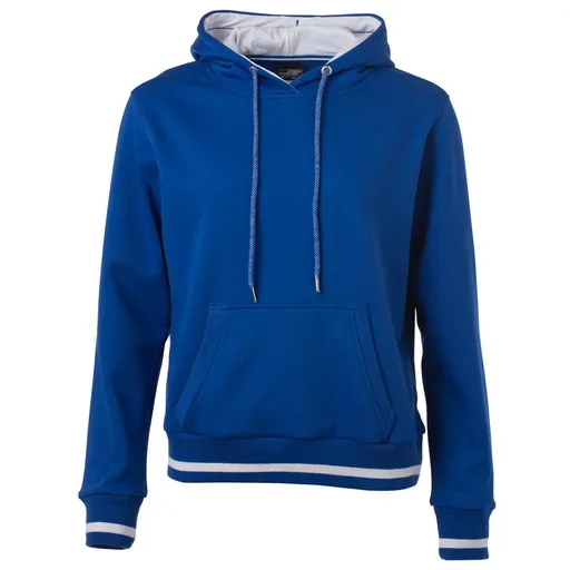 James & Nicholson (Daiber) Dámská mikina s kapucí Club JN777 - Královská modrá / bílá | XL