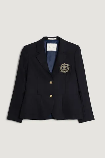 SAKO GANT SLIM WOOL FLANNEL CREST BLAZER EVENING BLUE