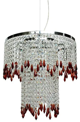 Závěsná lampa chrom/jantar 6 Vienna