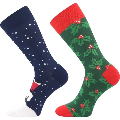 Lonka CHRISTMAS HOLLY 2PK Ponožky, zelená, velikost 29-31