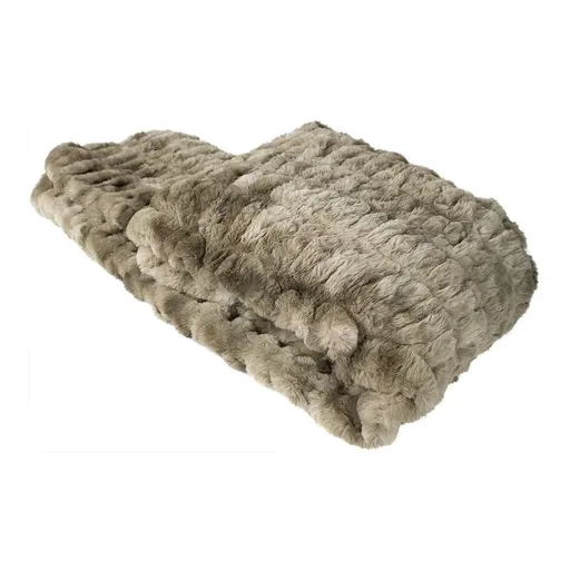 Hnědý žebrovaný chlupatý pléd Bear brown - 130*180*3cm Mars & More