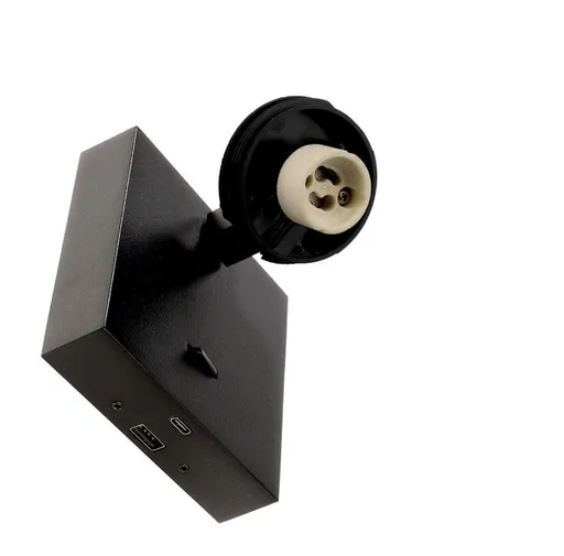 Deko-Light svítidlo na čtení - Can Tilt hranatá základna s USB, 1x 7,5 W GU10, černá 341348