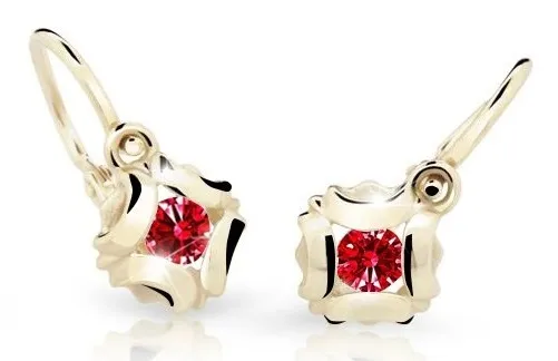 Cutie Jewellery Slušivé dětské náušnice ze žlutého zlata C2216-10-X-1 červená