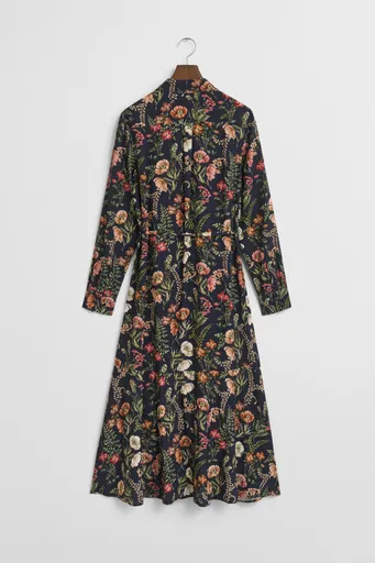 ŠATY GANT MIDI FLORAL PRINT SHIRT DRESS EVENING BLUE