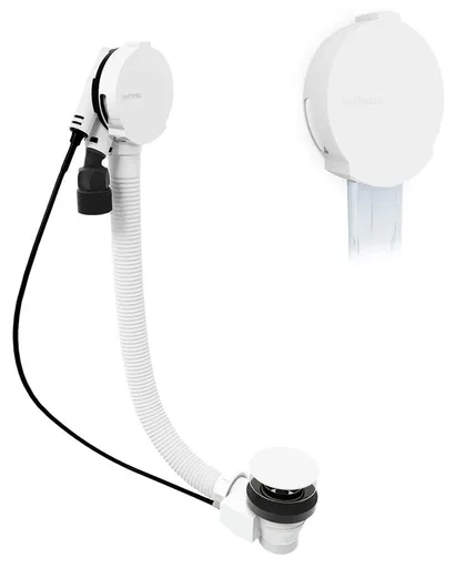 Polysan Vanová souprava s napouštěním, bovden, délka 800mm, zátka 72mm, bílá, 71853.10