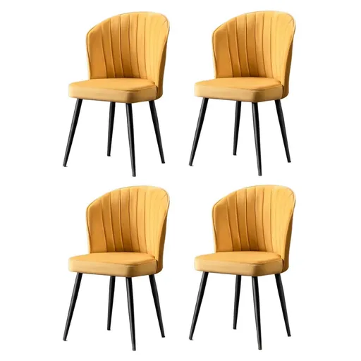 Sada jídelních židlí Rubi Yellow and Black, 4 ks