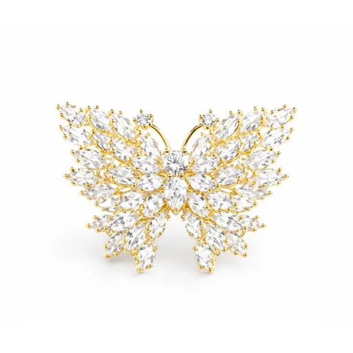 Troli Blyštivá pozlacená brož Motýl Gold