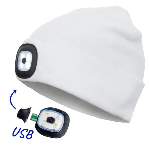 Cerva Čepice se světlem DEEL LED - Bílá