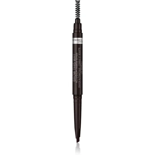 Rimmel Brow This Way tužka na obočí s kartáčkem 2 v 1 odstín 004 Soft Black 0,25 g