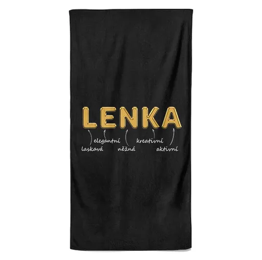 Osuška Ženská jména – GOLD (Jméno: Lenka, Velikost osušky: 70x140cm)
