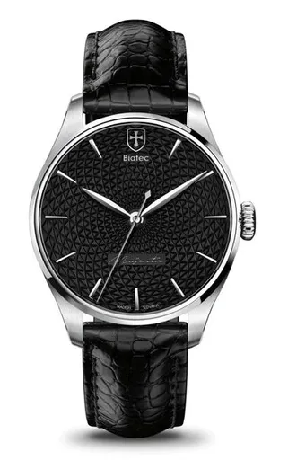 Biatec Majestic 01 N - Černý kožený řemínek z pravého krokodýla