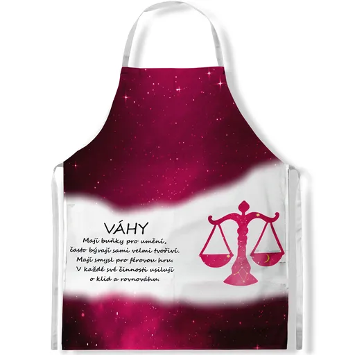 Zástěra Váhy (23.9. - 22.10.) - červená