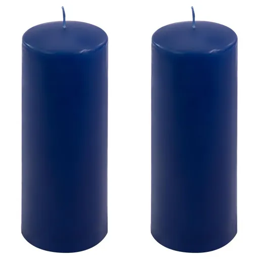 Modrá parafínová svíčka 20 cm, 80 h hoření, sada 2 ks