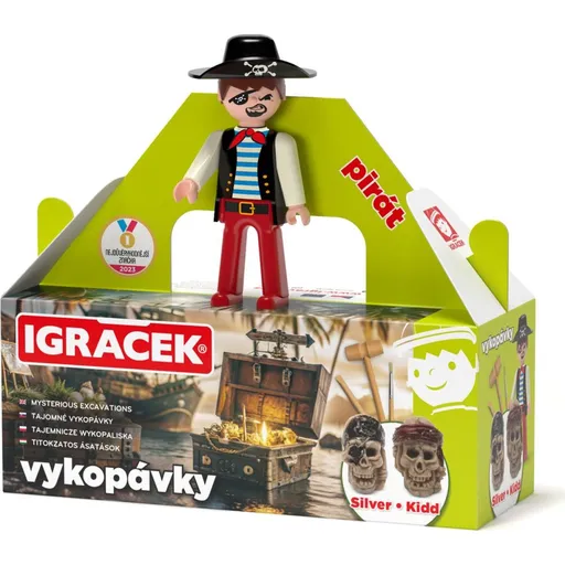Igráček Pirát - figurka s vykopávkami lebek Silvera a Kidda