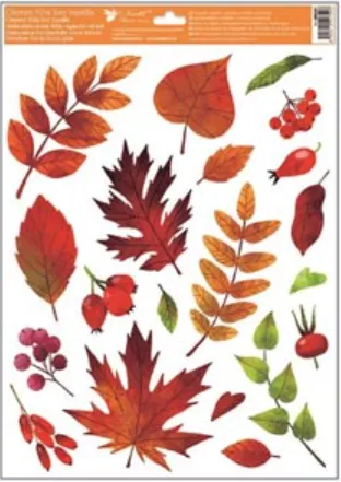 Okenní fólie 40007 barevné podzimní listí  30x42cm