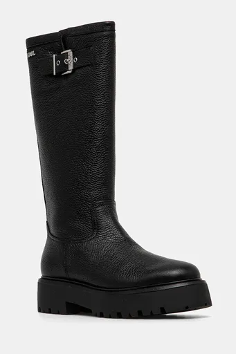 Kožené kozačky Karl Lagerfeld BURLY BIKER