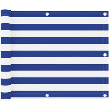 Balkónová zástěna bílomodrá 75×300 cm oxfordská látka 134912 (134912)