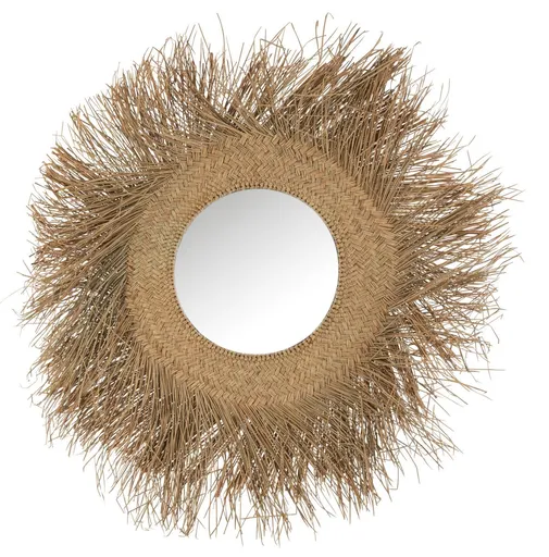 Nástěnné kulaté zrcadlo lemované rámem trávou Daan grass - Ø105*5cm J-Line by Jolipa