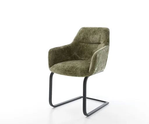 Jídelní židle Pejo-Flex žinylka olivová konzolová podnož plochá