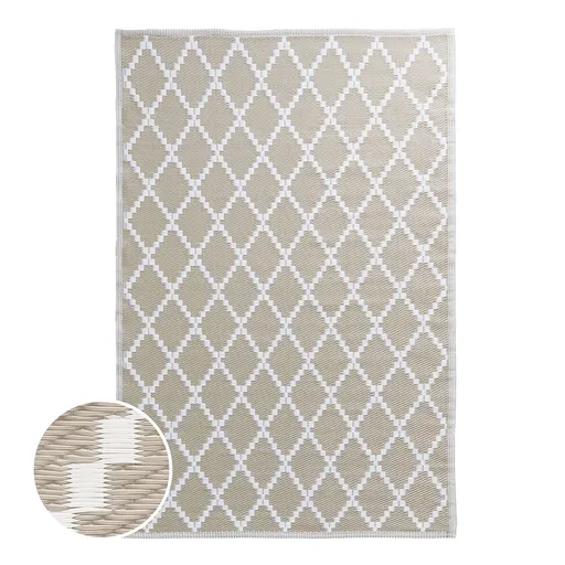 COLOUR CLASH Venkovní koberec kosočtverce 180 x 120 cm - přírodní