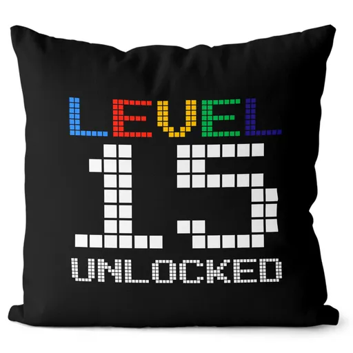 Polštář Level unlocked (Velikost: 40 x 40 cm, věk: 15)