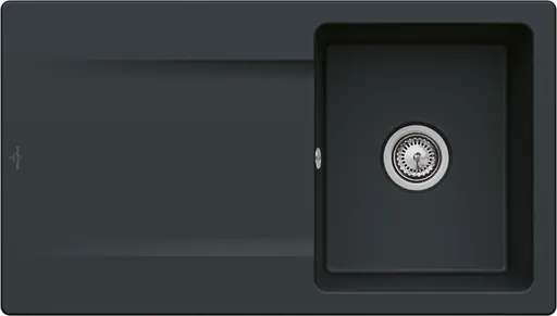 Keramický dřez Villeroy & Boch Siluet 50, 333501R7, Pure Black 333501R7