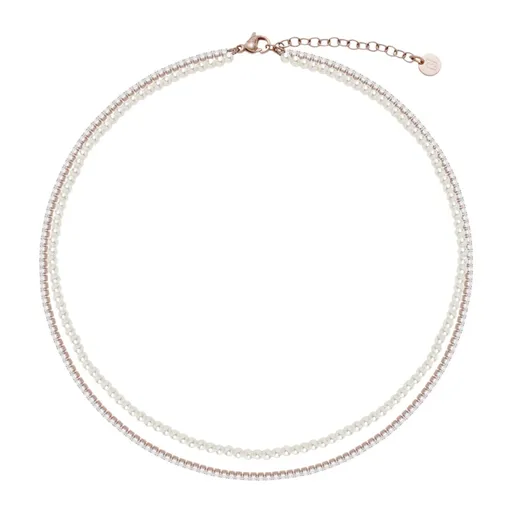 Liu Jo Dvojitý pozlacený perlový náhrdelník pro ženy LJ3028