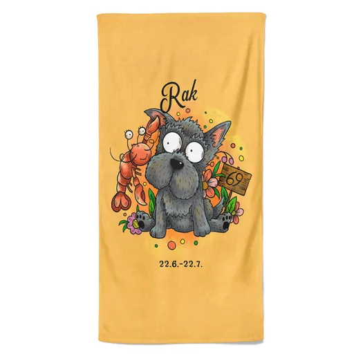 Osuška Psí znamení – rak (Velikost osušky: 100x170cm)