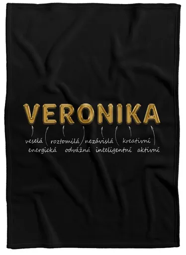 Deka Ženská jména – GOLD (Jméno: Veronika, Podšití beránkem: NE)